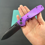 KB KNIVES KB383J Bluff Crossbar Folding Knife Purple Crystallized Titanium Handle 3.19" DLC Stonewash blade M390