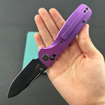 KB KNIVES KB383J Bluff Crossbar Folding Knife Purple Crystallized Titanium Handle 3.19" DLC Stonewash blade M390