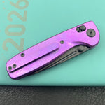 KB KNIVES KB383J Bluff Crossbar Folding Knife Purple Crystallized Titanium Handle 3.19" DLC Stonewash blade M390