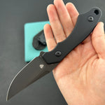 KUBEY knife KU468B TLB II Clip Point EDC Fixed Blade Knife Black G10 2.8" Blackwash 14C28N with Kydex Sheath