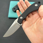 KUBEY knife KU468A TLB II Clip Point EDC Fixed Blade Knife Black G10 2.8" Beadblast 14C28N with Kydex Sheath