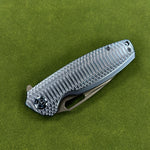 KB KNIVES KB360F Tityus Frame Lock Flipper Folding Knife Blue Pattern Titanium Handle 3.39" Beadblast 14C28N