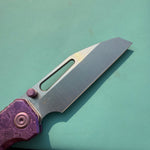 KB Venom KB435D Top Liner Lock Pocket Folding Knife Purple Ano Crystallized Titanium 3.46" Belt Satin CPM S90