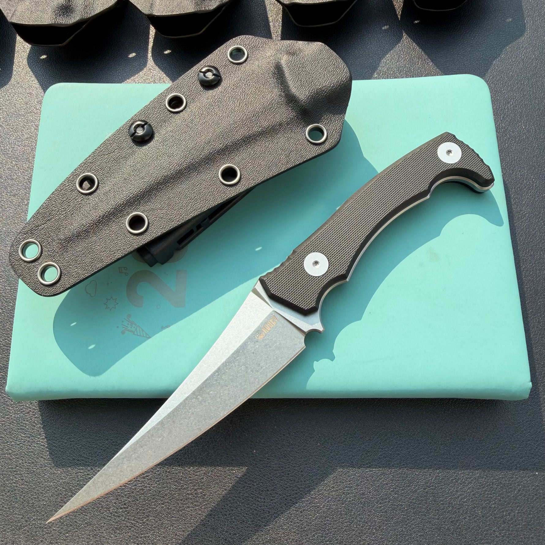 KUBEY KU477 Sicarii Fixed Blade Knife  4.57" Beadblast 14C28N Fixed  Knife