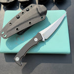 KUBEY KU477 Sicarii Fixed Blade Knife  4.57" Beadblast 14C28N Fixed  Knife