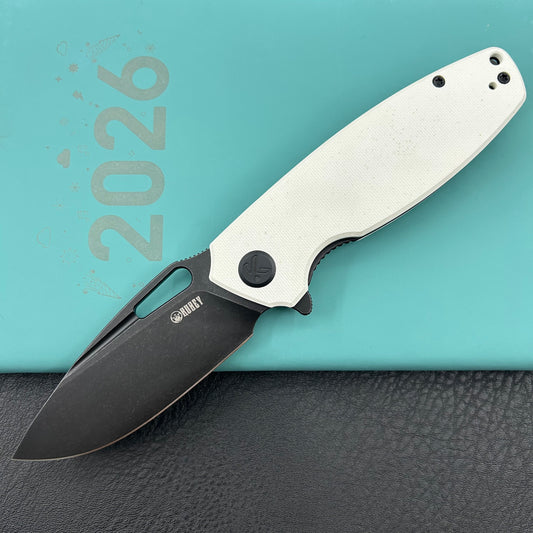 KUBEY knife KU322W Tityus Linerlock Black White Folding knife