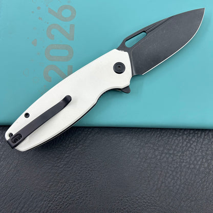 KUBEY knife KU322W Tityus Linerlock Black White Folding knife