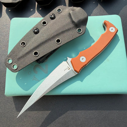 KUBEY KU477 Sicarii Fixed Blade Knife  4.57" Beadblast 14C28N Fixed  Knife