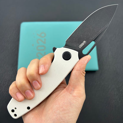 KUBEY knife KU322W Tityus Linerlock Black White Folding knife