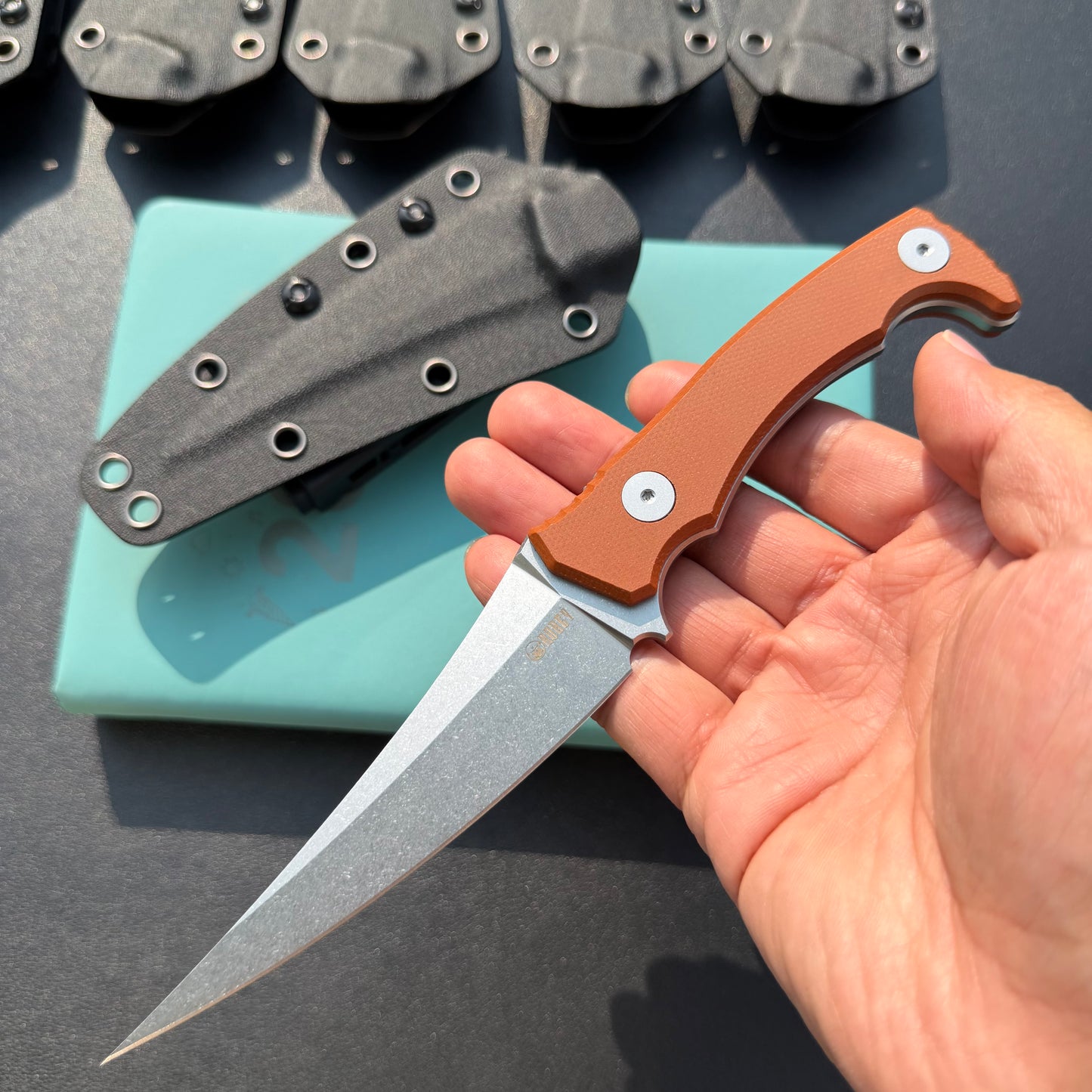 KUBEY KU477 Sicarii Fixed Blade Knife  4.57" Beadblast 14C28N Fixed  Knife