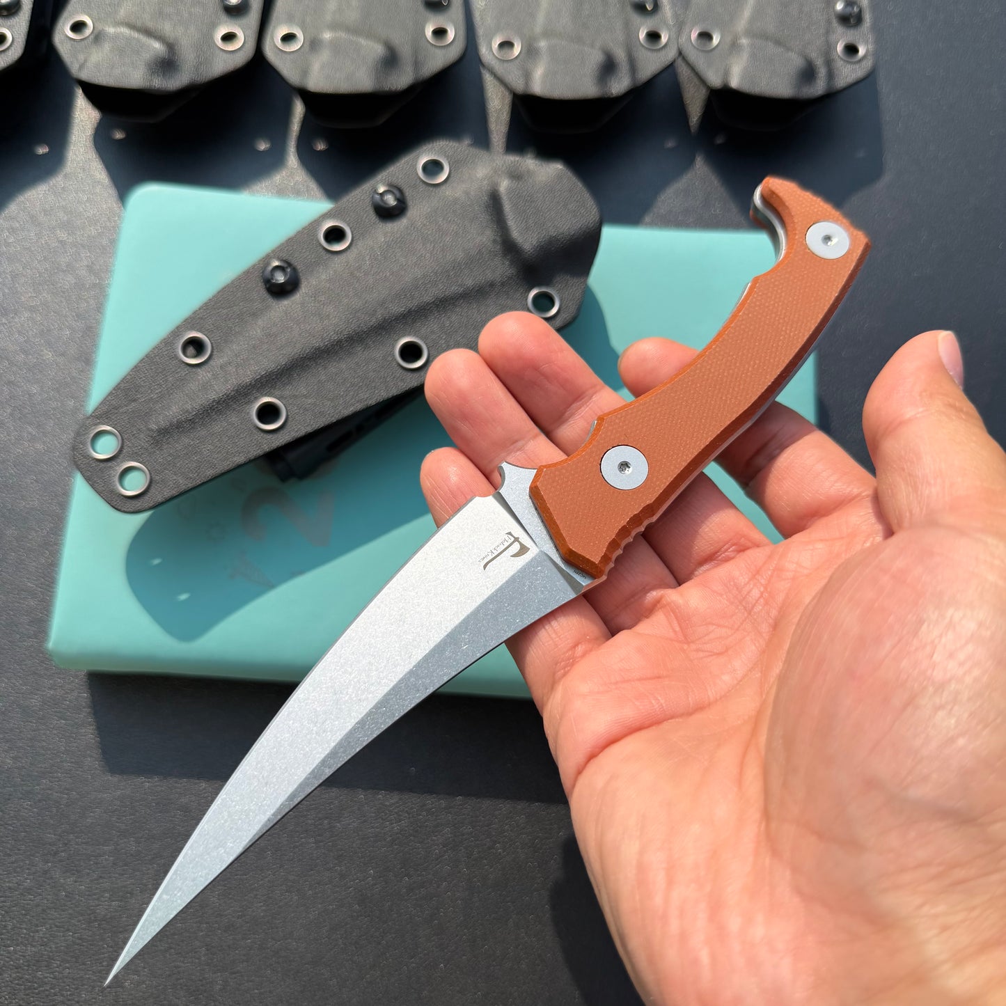 KUBEY KU477 Sicarii Fixed Blade Knife  4.57" Beadblast 14C28N Fixed  Knife