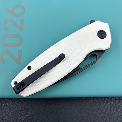 KUBEY knife KU322W Tityus Linerlock Black White Folding knife