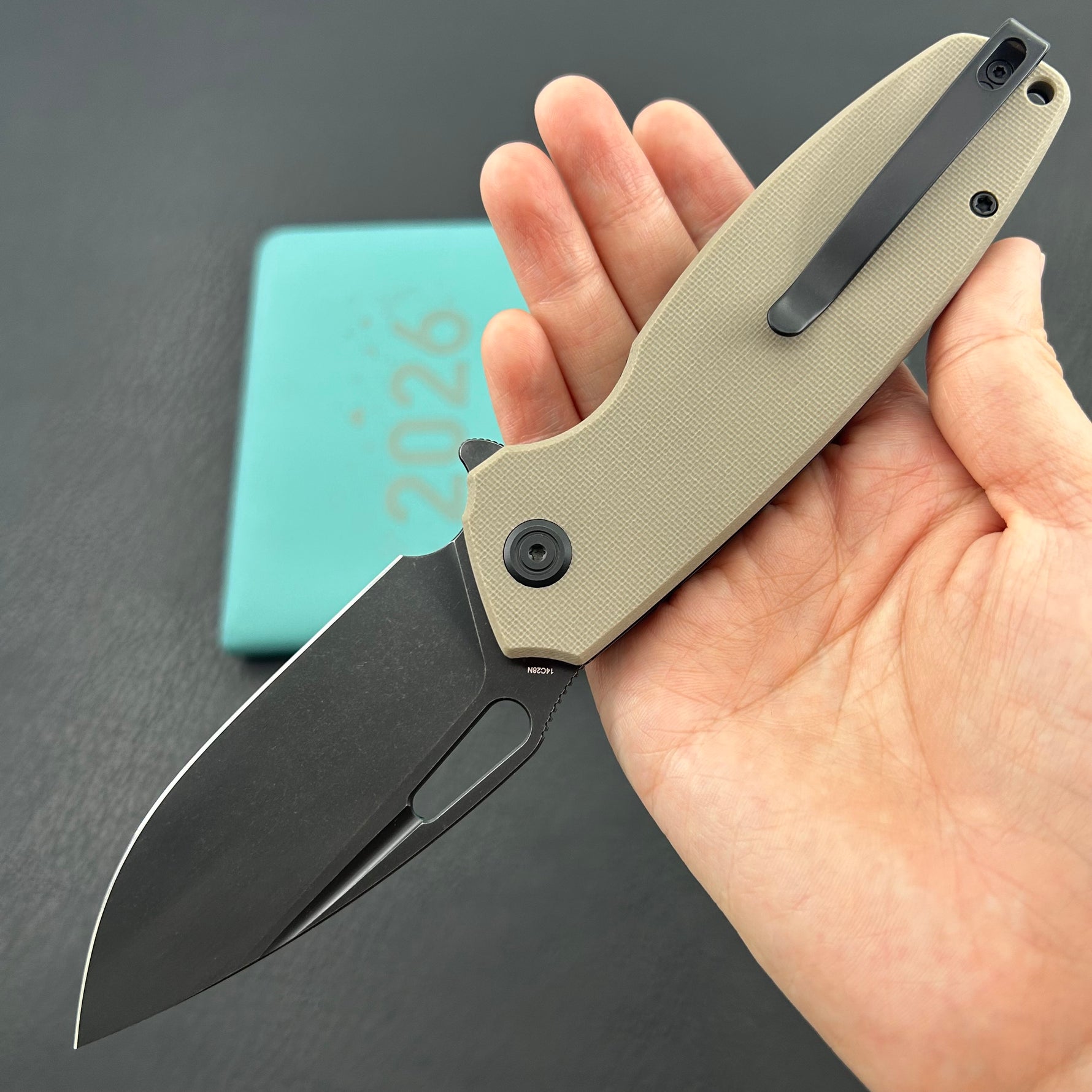 KUBEY knife KU322U Tityus Linerlock Black Tan Folding knife