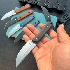 Kubey  Knives KU413 Thorn Fixed Blade Knife  G10 Micarta Handle 2.8"  14C28N Fixed  Knife
