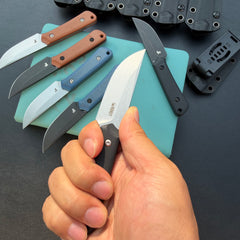 Kubey  Knives KU413 Thorn Fixed Blade Knife  G10 Micarta Handle 2.8"  14C28N Fixed  Knife
