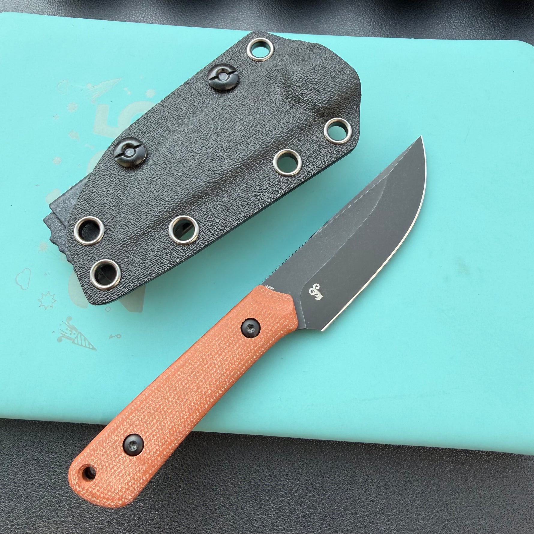 KUBEY knife KU413 Thorn Fixed Blade Knife  G10 Micarta Handle 2.8"  14C28N Fixed  Knife