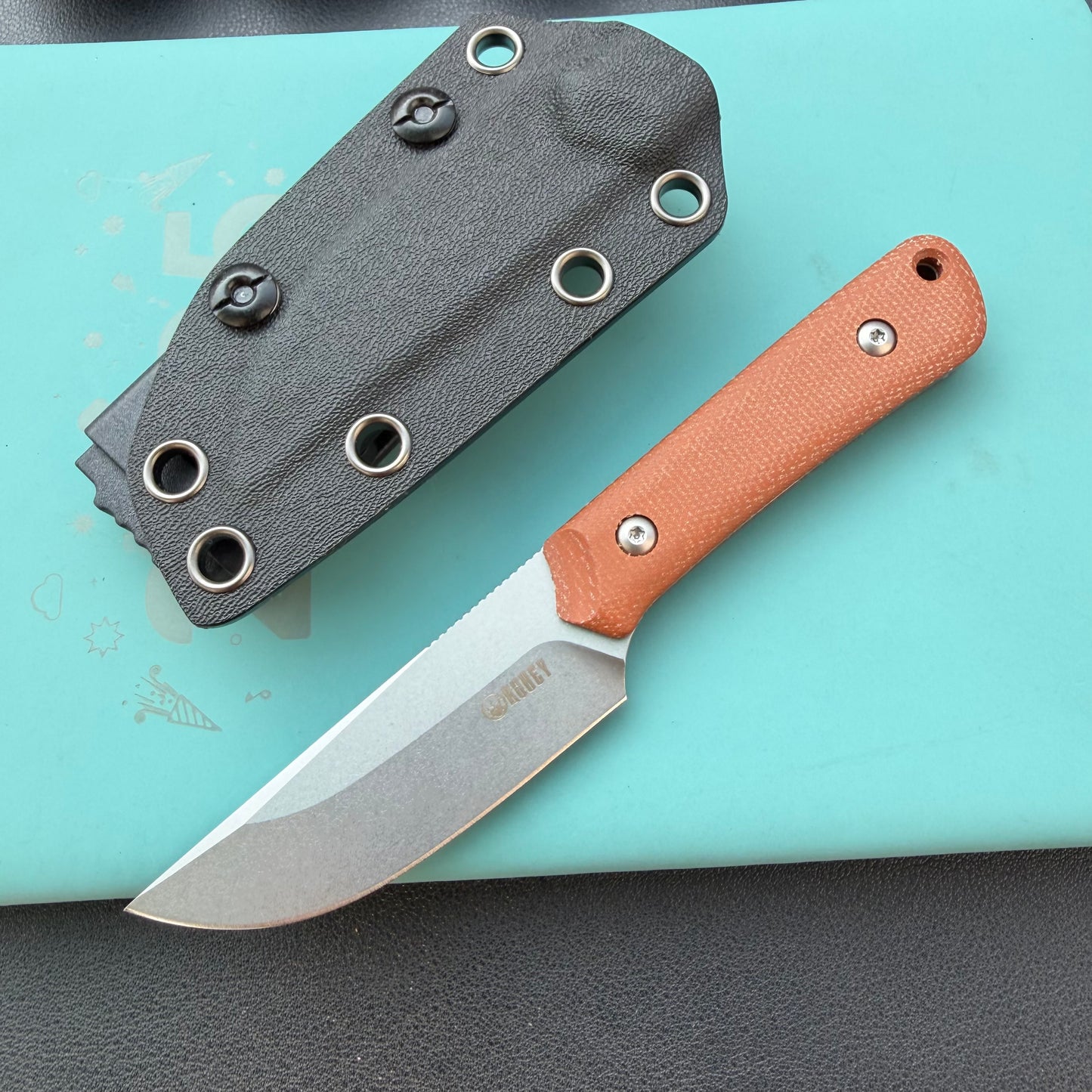 KUBEY KU413 Thorn Fixed Blade Knife  G10 Micarta Handle 2.8"  14C28N Fixed  Knife