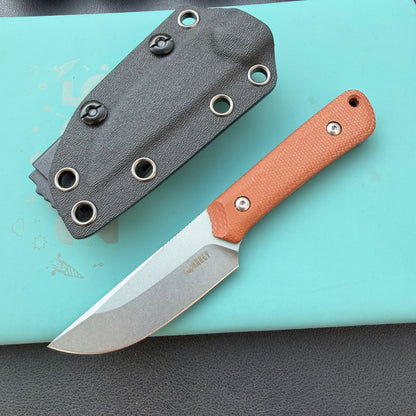KUBEY KU413 Thorn Fixed Blade Knife  G10 Micarta Handle 2.8"  14C28N Fixed  Knife