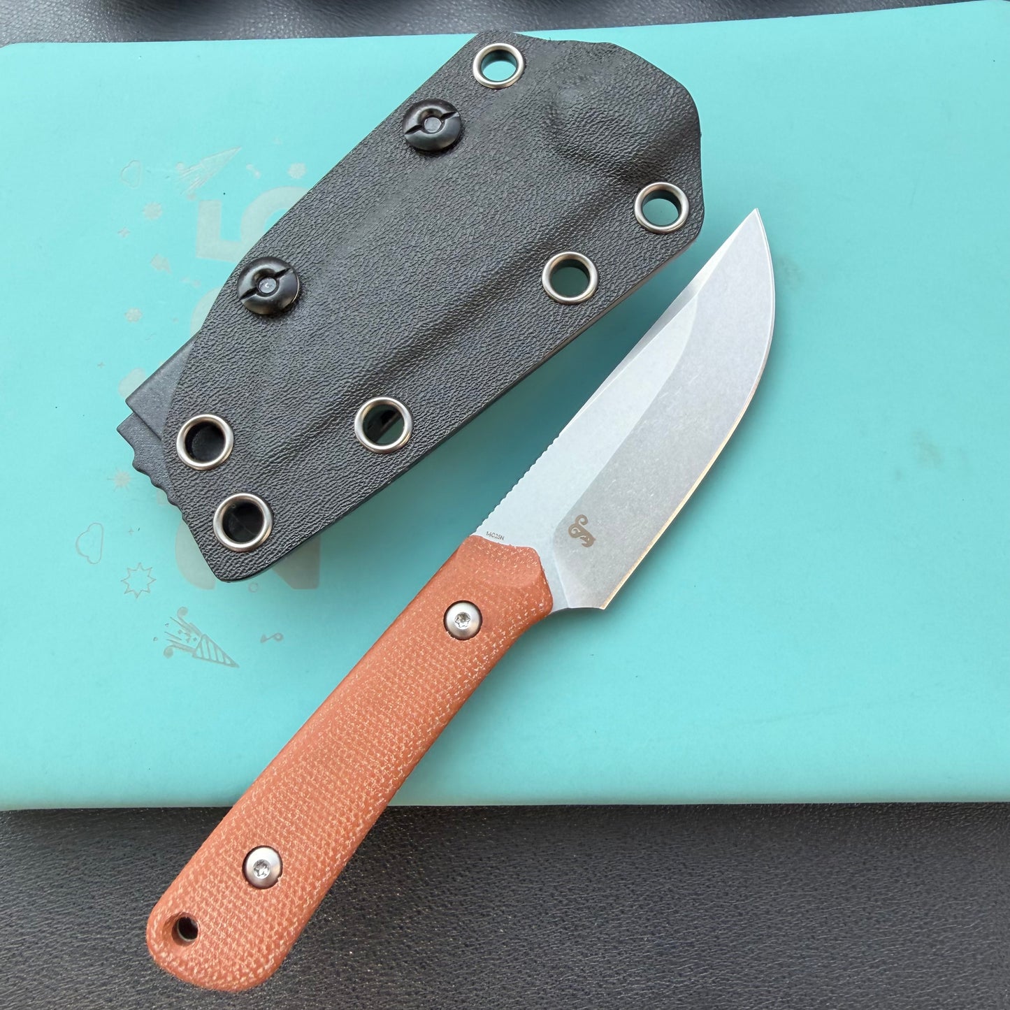KUBEY KU413 Thorn Fixed Blade Knife  G10 Micarta Handle 2.8"  14C28N Fixed  Knife