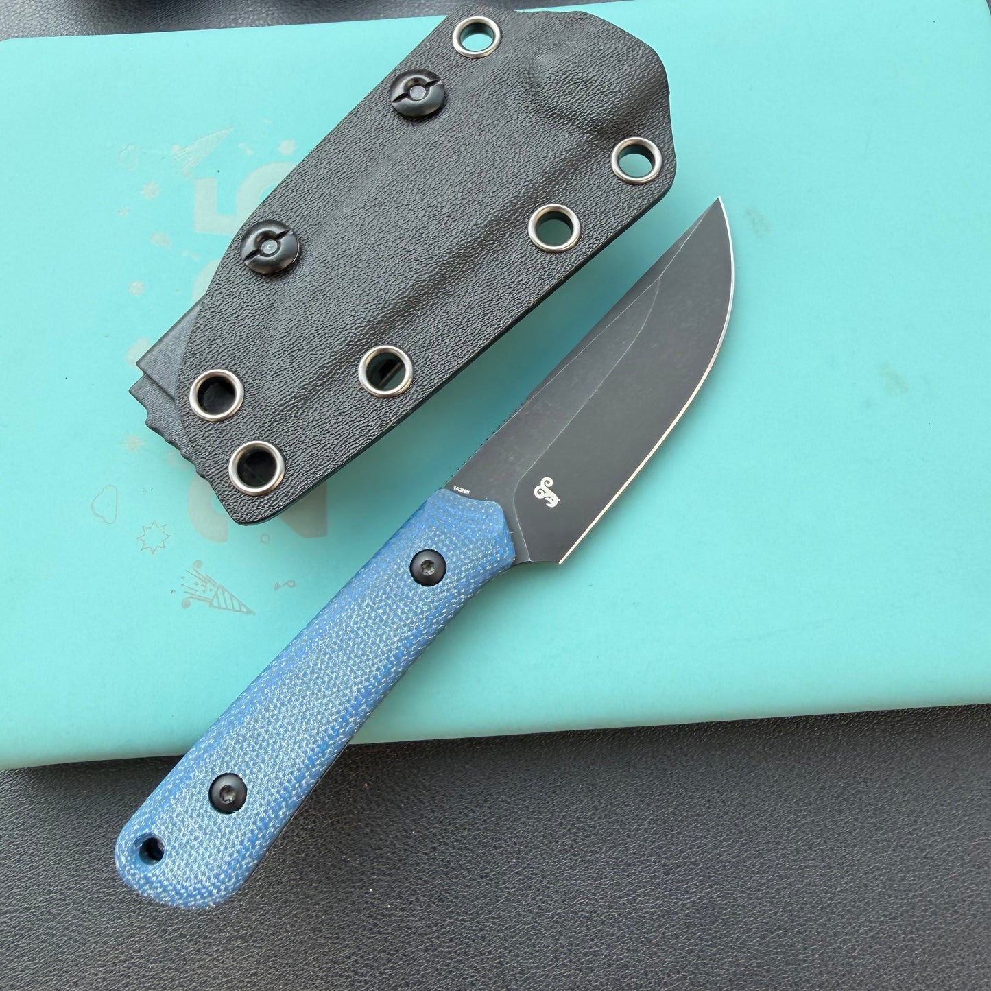 KUBEY KU413 Thorn Fixed Blade Knife  G10 Micarta Handle 2.8"  14C28N Fixed  Knife