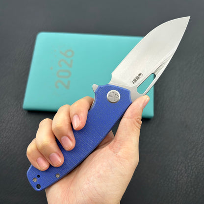 KUBEY knife KU322-1A Tityus Linerlock Blue Micarta Folding knife