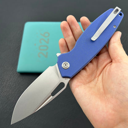 KUBEY knife KU322-1A Tityus Linerlock Blue Micarta Folding knife
