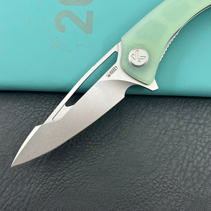 KUBEY knife KU345R Merced Linerlock Jade Folding Knife