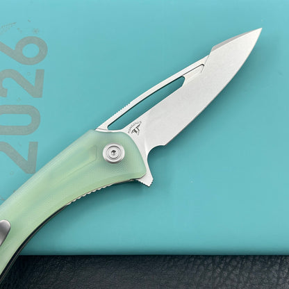 KUBEY knife KU345R Merced Linerlock Jade Folding Knife