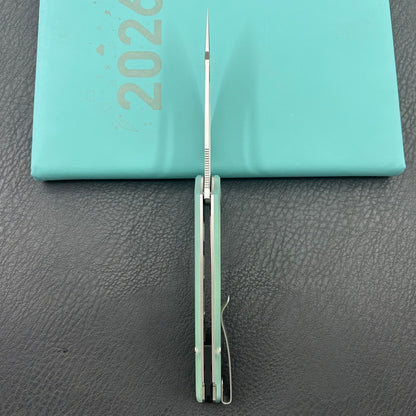 KUBEY knife KU345R Merced Linerlock Jade Folding Knife