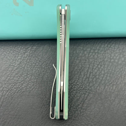 KUBEY knife KU345R Merced Linerlock Jade Folding Knife