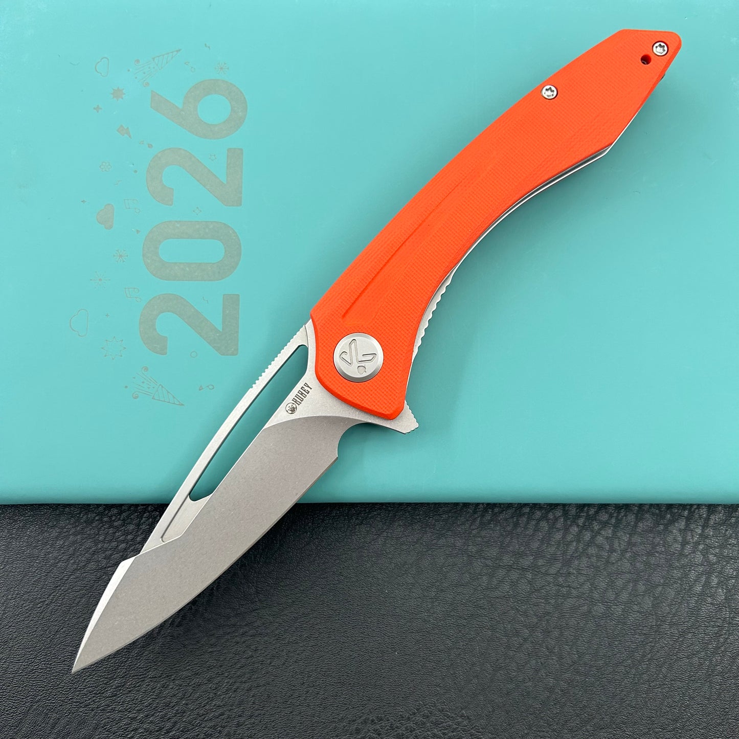 KUBEY knife KU345S Merced Linerlock Orange Folding Knife