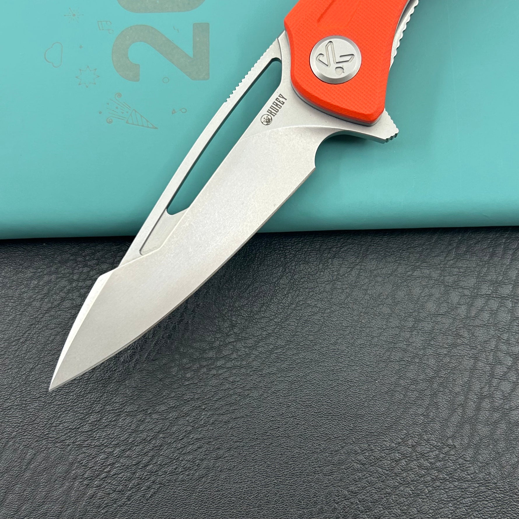 KUBEY knife KU345S Merced Linerlock Orange Folding Knife