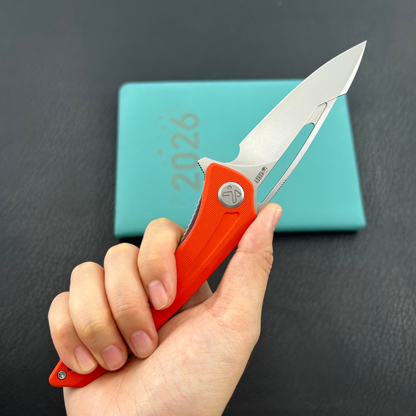 KUBEY knife KU345S Merced Linerlock Orange Folding Knife