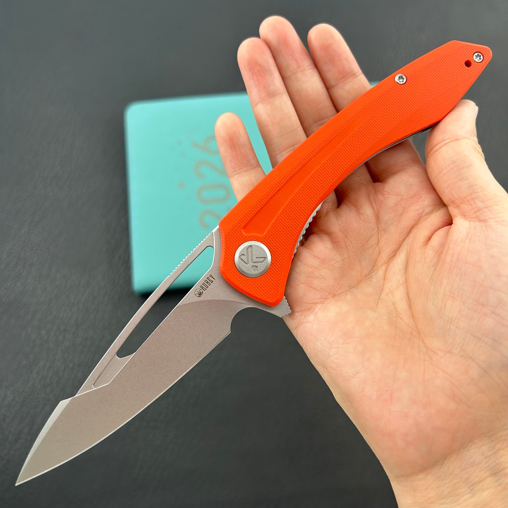 KUBEY knife KU345S Merced Linerlock Orange Folding Knife