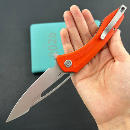 KUBEY knife KU345S Merced Linerlock Orange Folding Knife