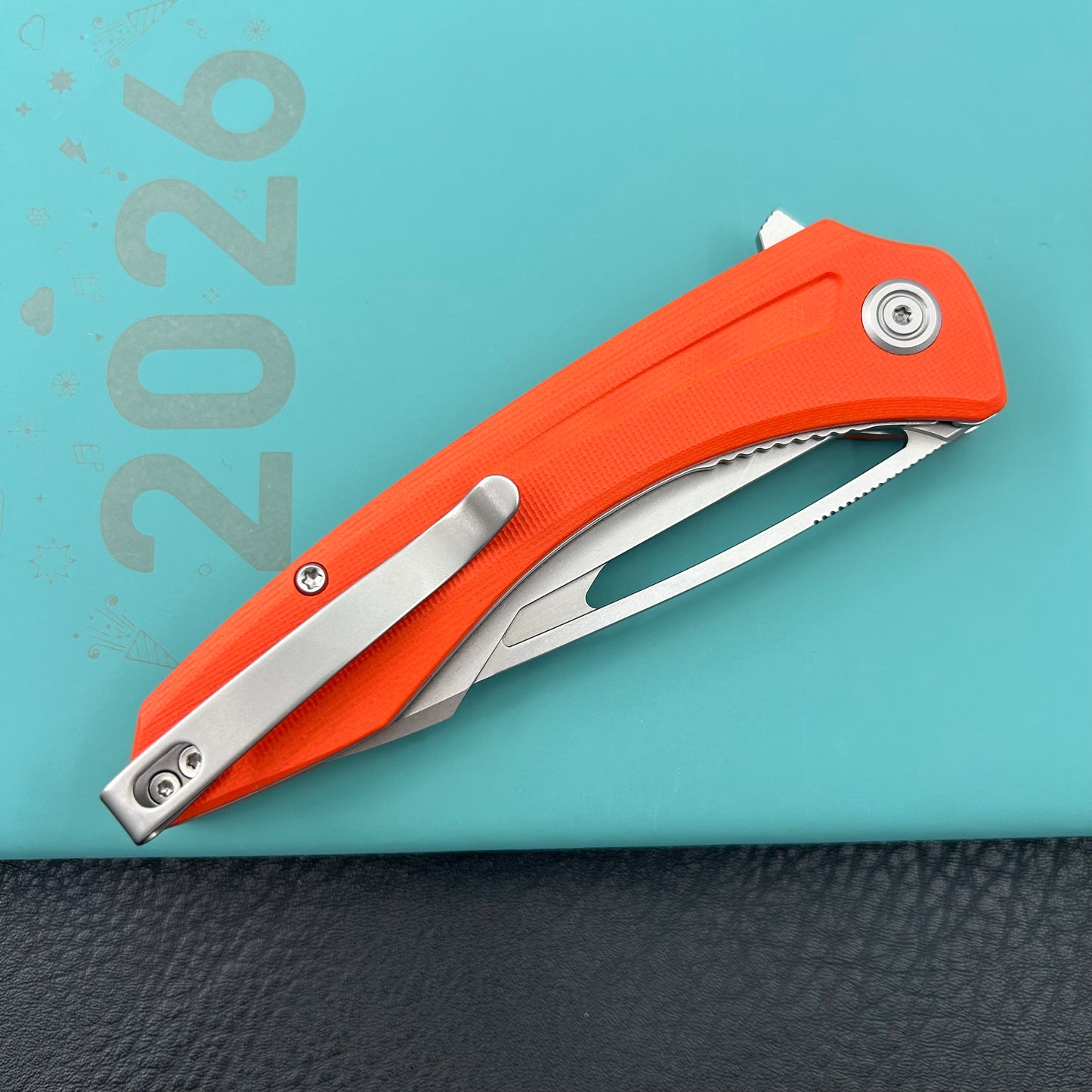 KUBEY knife KU345S Merced Linerlock Orange Folding Knife