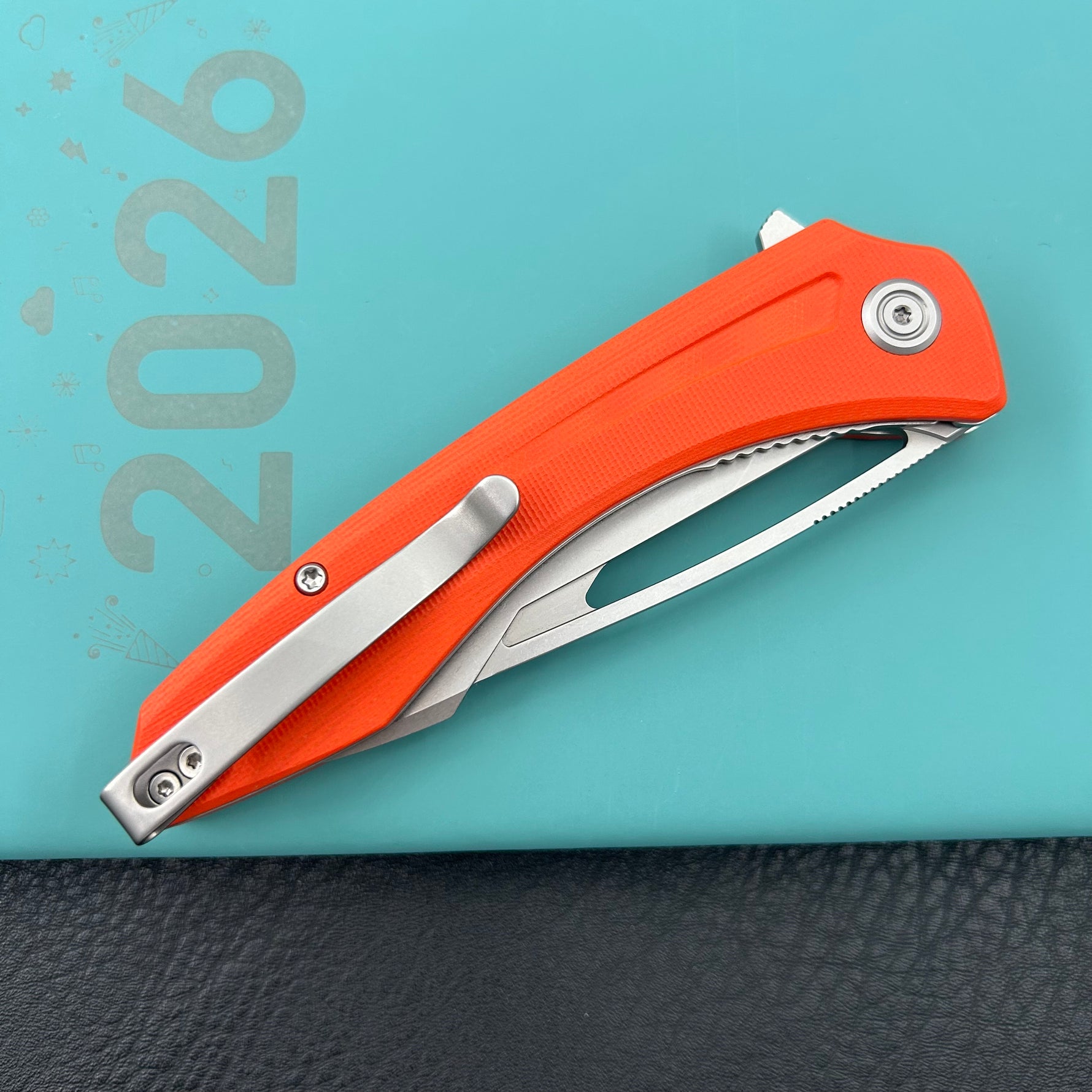 KUBEY knife KU345S Merced Linerlock Orange Folding Knife