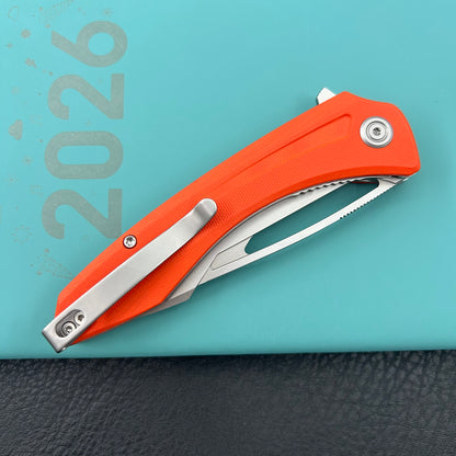 KUBEY knife KU345S Merced Linerlock Orange Folding Knife