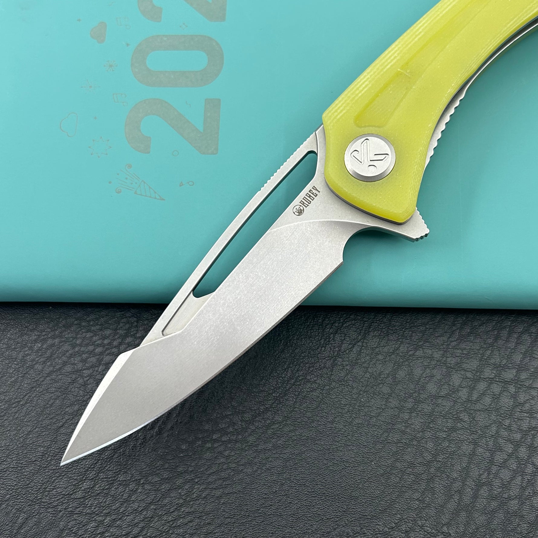 KUBEY knife KU345L Merced Linerlock Yellow Folding Knife