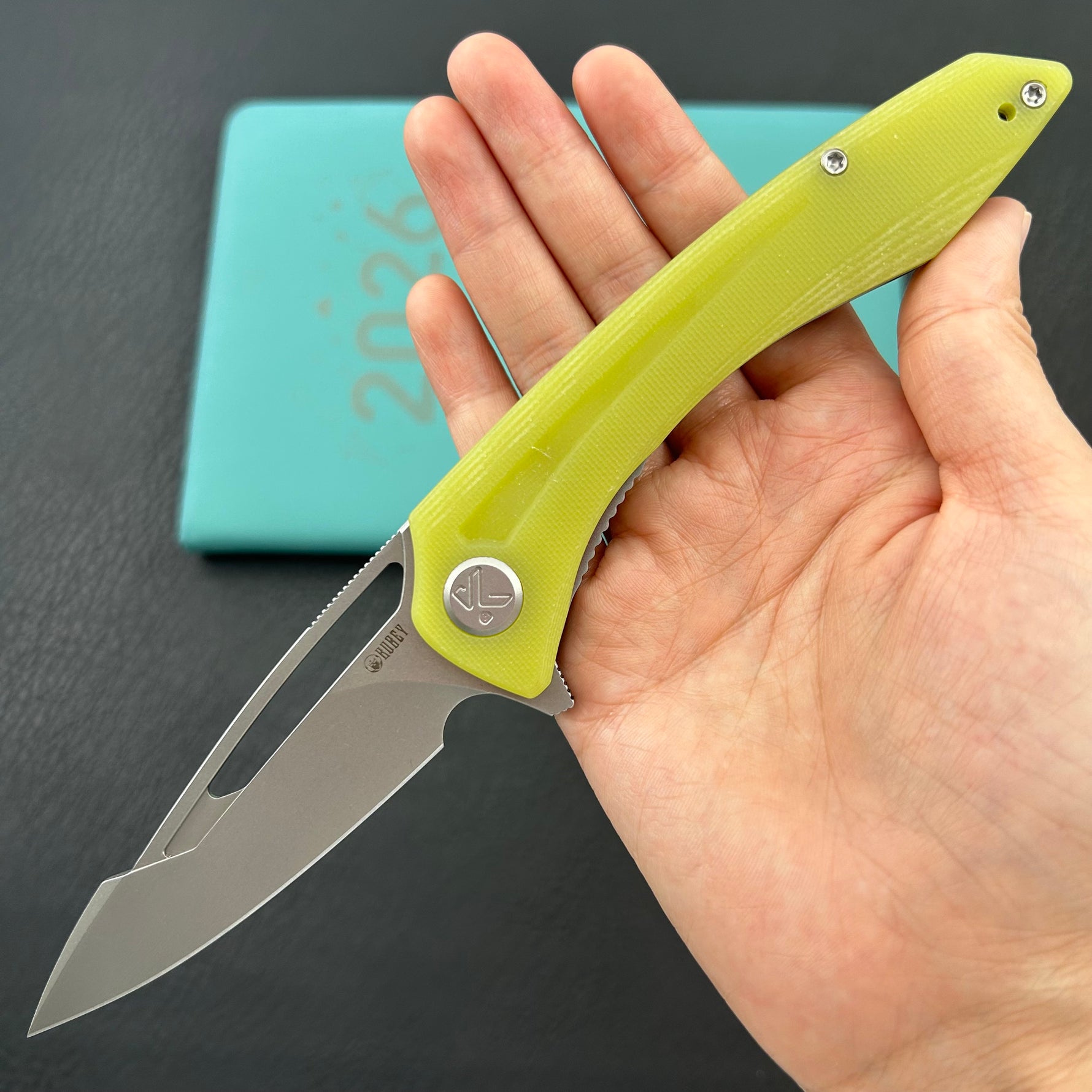KUBEY knife KU345L Merced Linerlock Yellow Folding Knife