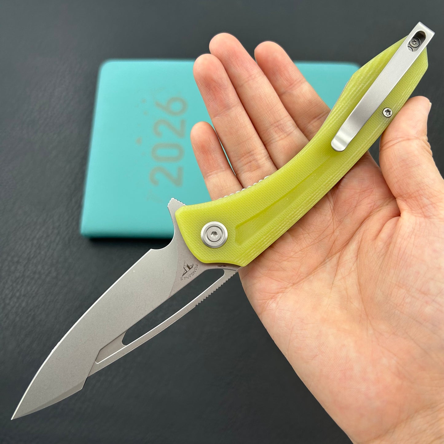 KUBEY knife KU345L Merced Linerlock Yellow Folding Knife