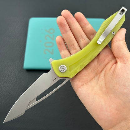 KUBEY knife KU345L Merced Linerlock Yellow Folding Knife