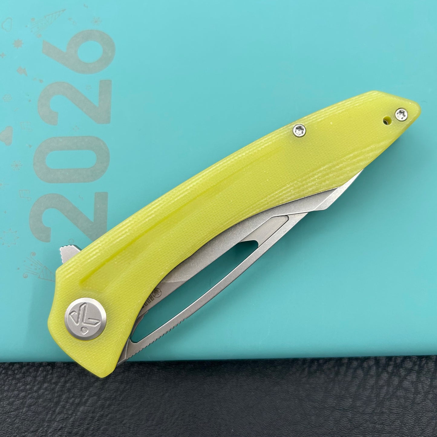 KUBEY knife KU345L Merced Linerlock Yellow Folding Knife