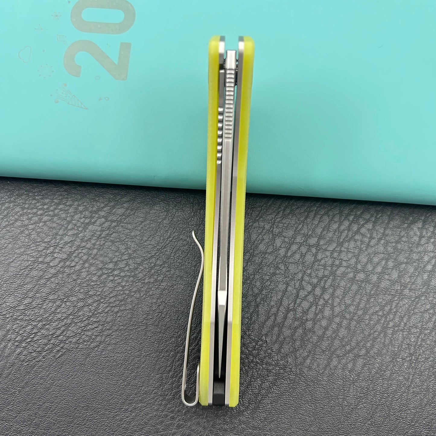 KUBEY knife KU345L Merced Linerlock Yellow Folding Knife