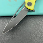 KUBEY knife KU345Q Merced Linerlock Black Translucent  Yellow Folding Knife