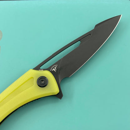 KUBEY knife KU345Q Merced Linerlock Black Translucent  Yellow Folding Knife