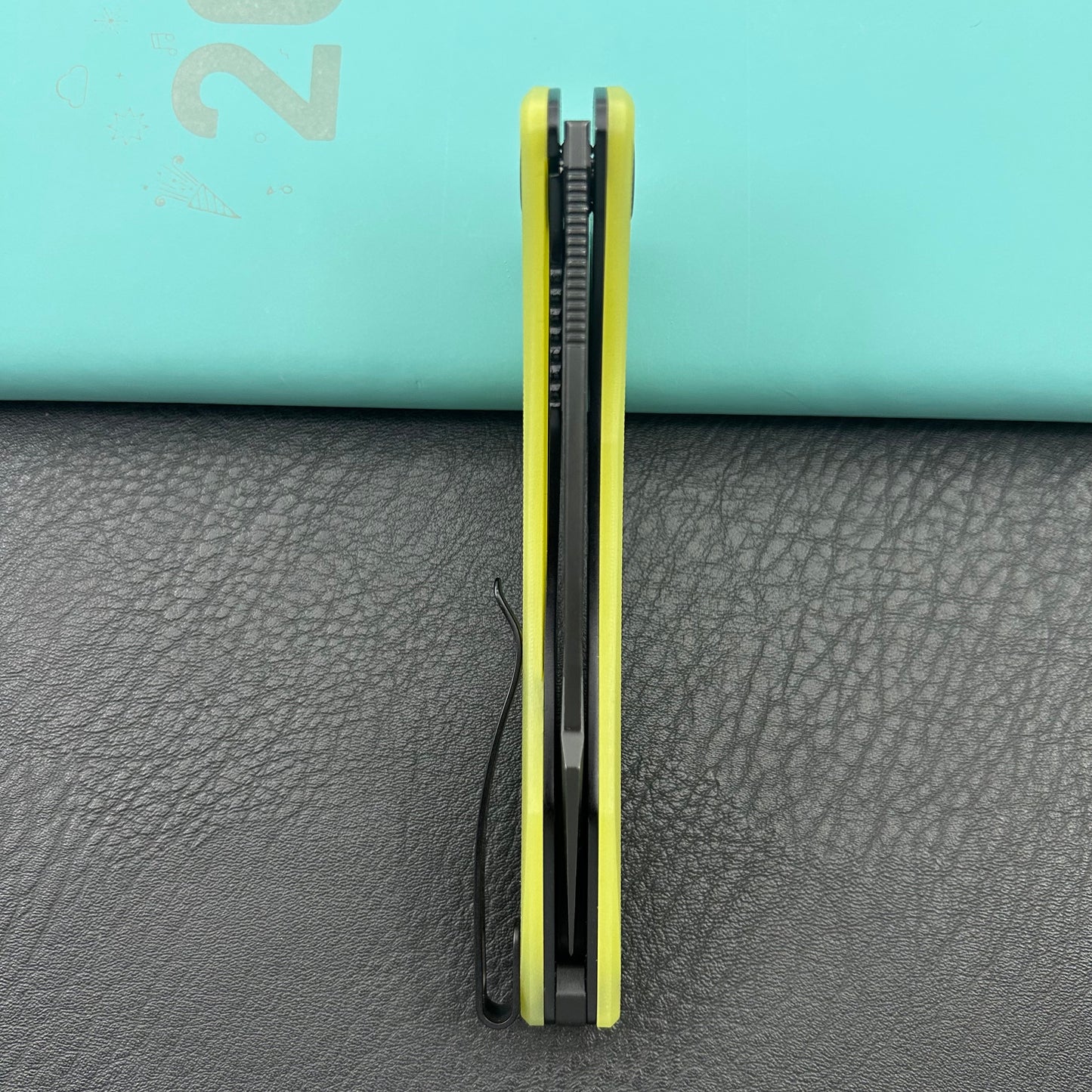 KUBEY knife KU345Q Merced Linerlock Black Translucent  Yellow Folding Knife