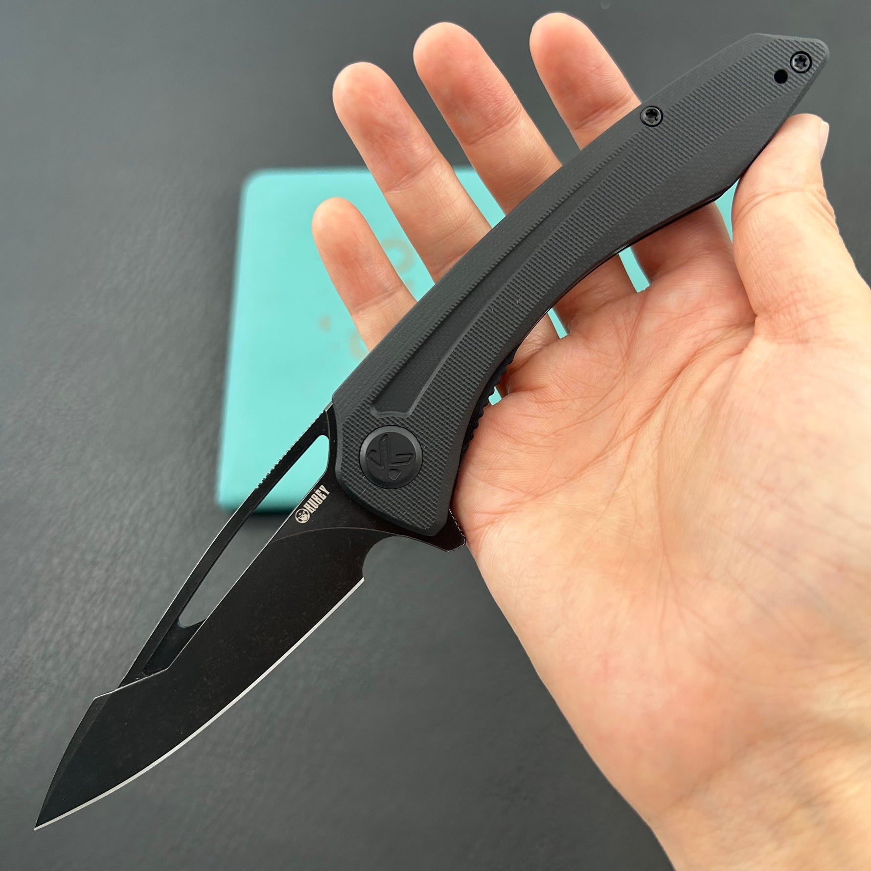 KUBEY knife KU345T Merced Linerlock Blackout Folding Knife