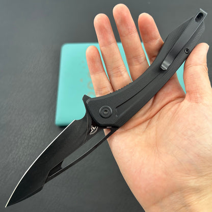KUBEY knife KU345T Merced Linerlock Blackout Folding Knife
