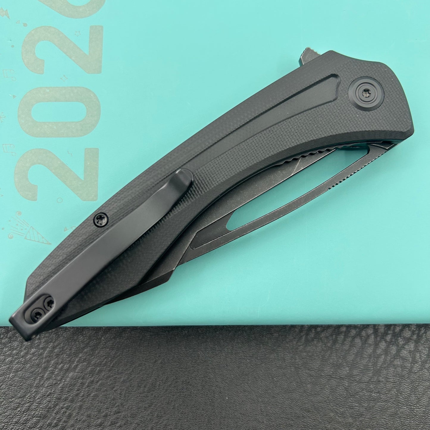 KUBEY knife KU345T Merced Linerlock Blackout Folding Knife